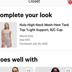 Lululemon crop mesh top